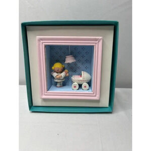 Vtg Hand Painted Wood Nursery Charms Heartline Italy W/ Box